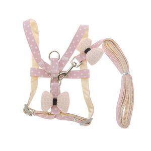 Durable Bow Pet Leash Kit Medium Pink